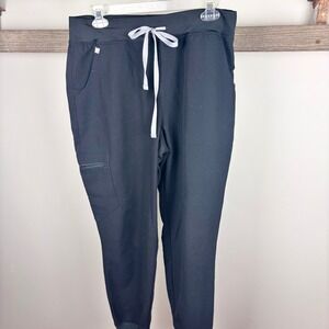 FIGS Black Scrub Pants Technical Collection Jogger Cargo Style Women's L/P work